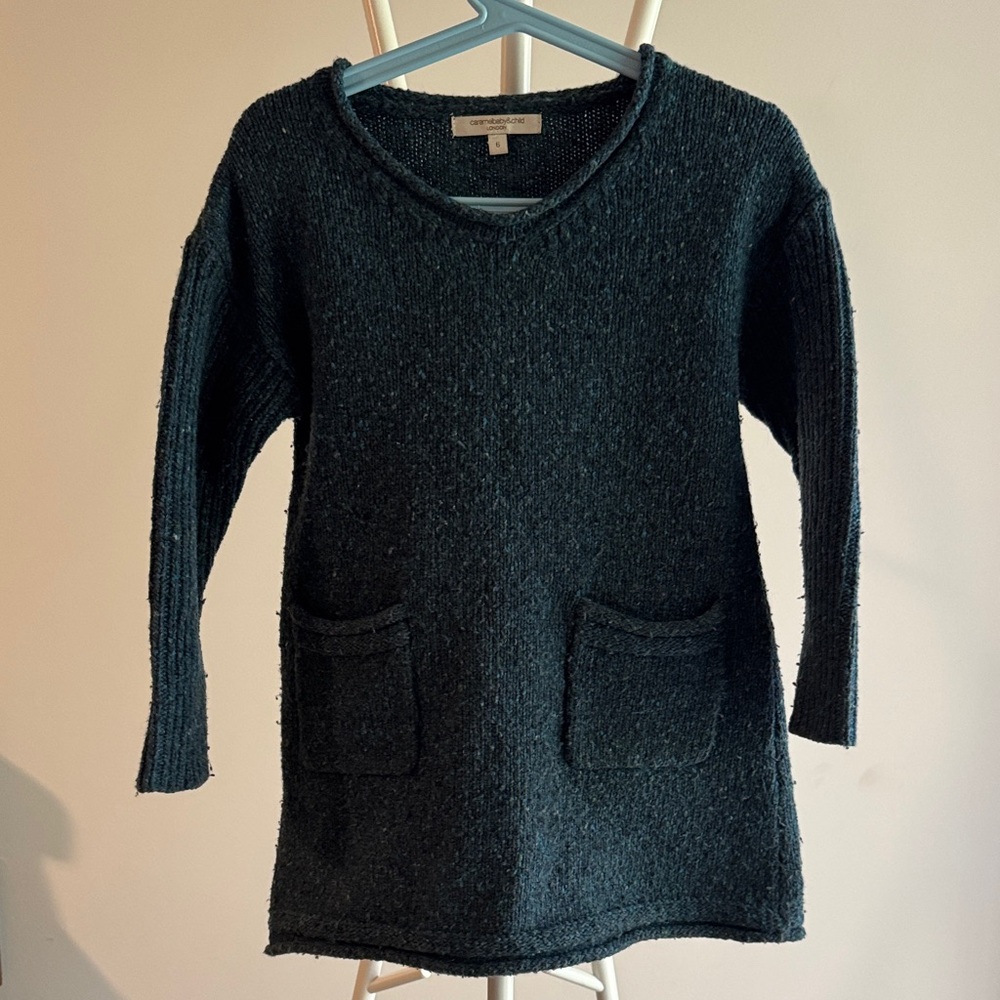 100% Wool Girls Sweater tunic with Pockets